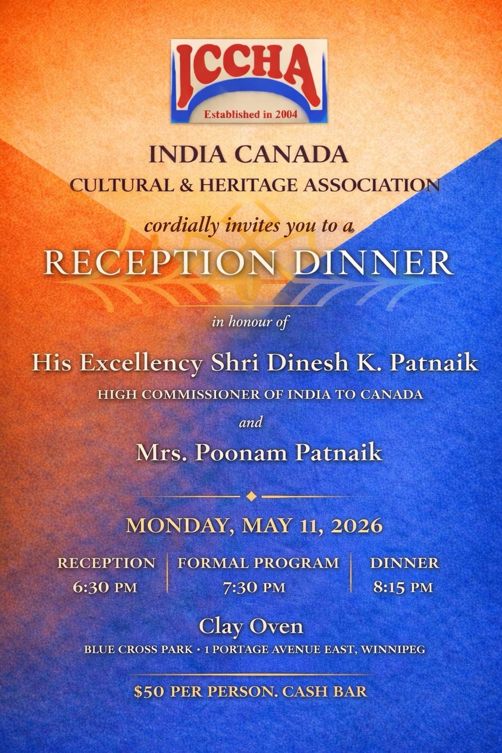 Upcoming ICCHA event poster for May 11